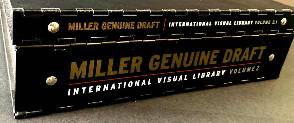 spines-miller-genuine-draft-international-visual-library-adam-jarvis-juggernaut-design-toronto